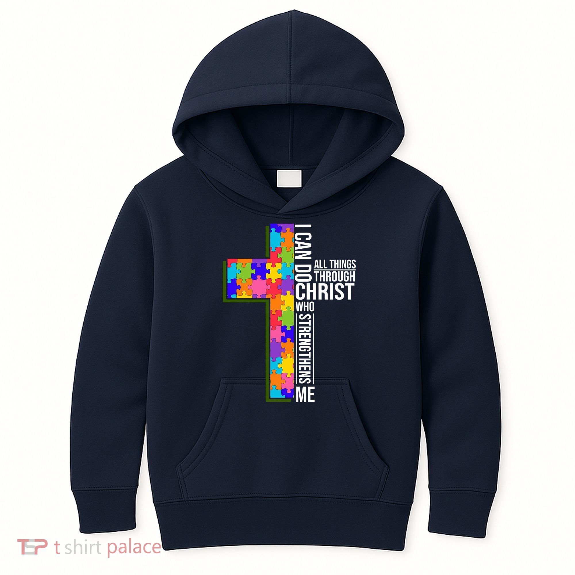 Can Do All Things Through Christ Autism Awareness Kids Hoodie