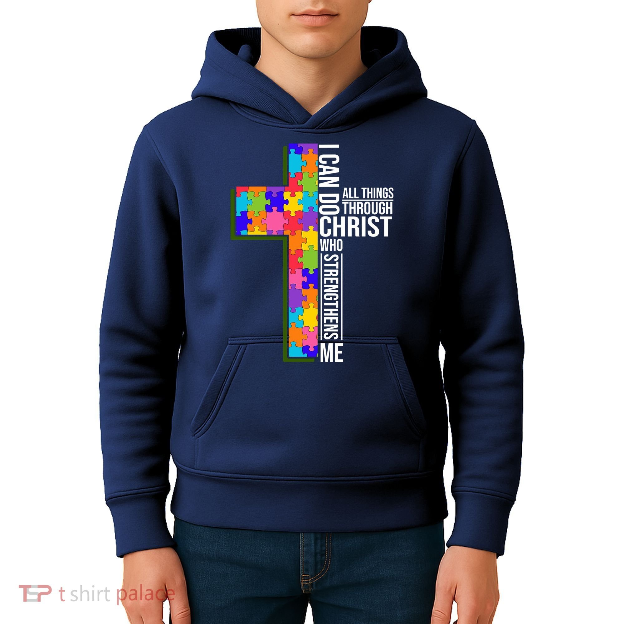 Can Do All Things Through Christ Autism Awareness Kids Hoodie