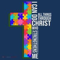 Can Do All Things Through Christ Autism Awareness Kids Hoodie thumb 5