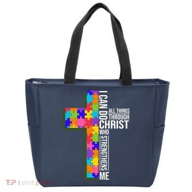 Can Do All Things Through Christ Autism Awareness Tote Bag