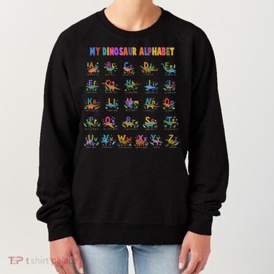 Cool Dinosaur Alphabet Back To School Women's Sweatshirt