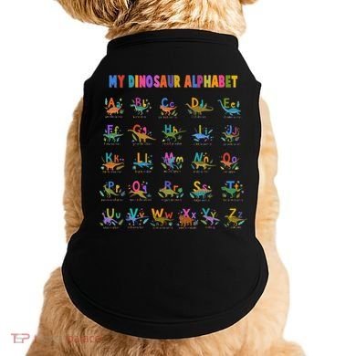 Cool Dinosaur Alphabet Back To School Doggie Tank
