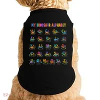 Cool Dinosaur Alphabet Back To School Doggie Tank thumb 0