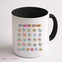 Cool Dinosaur Alphabet Back To School Coffee Mug thumb 1