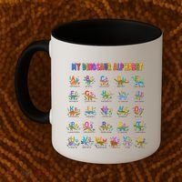 Cool Dinosaur Alphabet Back To School Coffee Mug thumb 2