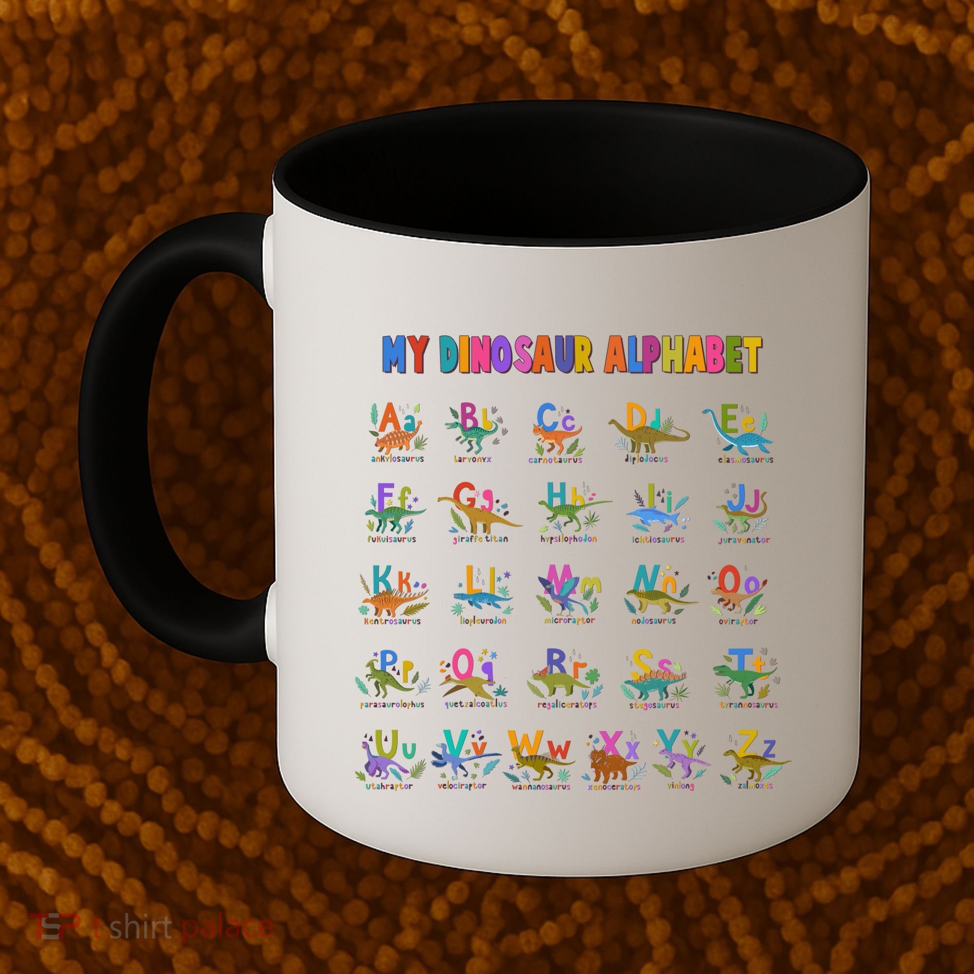 Cool Dinosaur Alphabet Back To School Coffee Mug