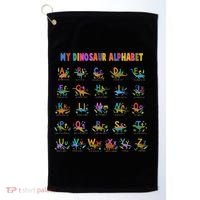 Cool Dinosaur Alphabet Back To School Golf Towel thumb 0
