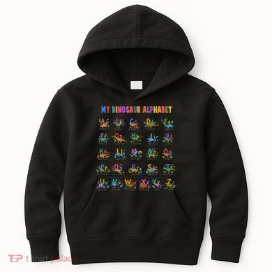 Cool Dinosaur Alphabet Back To School Kids Hoodie