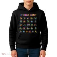 Cool Dinosaur Alphabet Back To School Kids Hoodie thumb 4