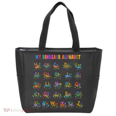 Cool Dinosaur Alphabet Back To School Tote Bag