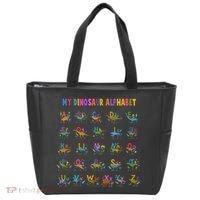 Cool Dinosaur Alphabet Back To School Tote Bag thumb 0