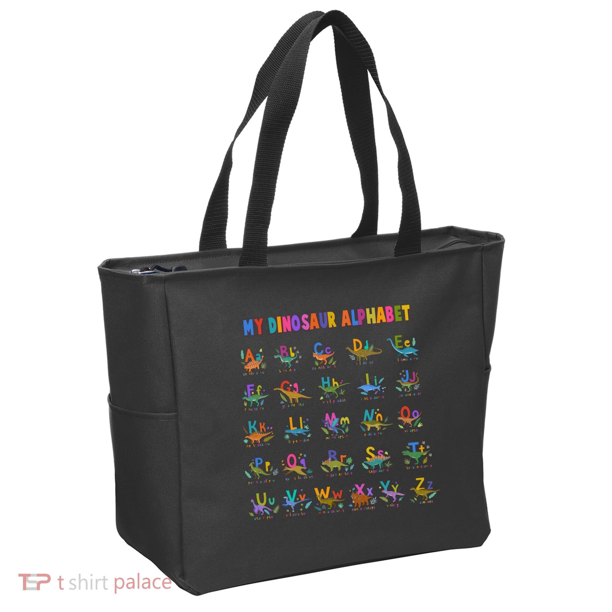 Cool Dinosaur Alphabet Back To School Tote Bag