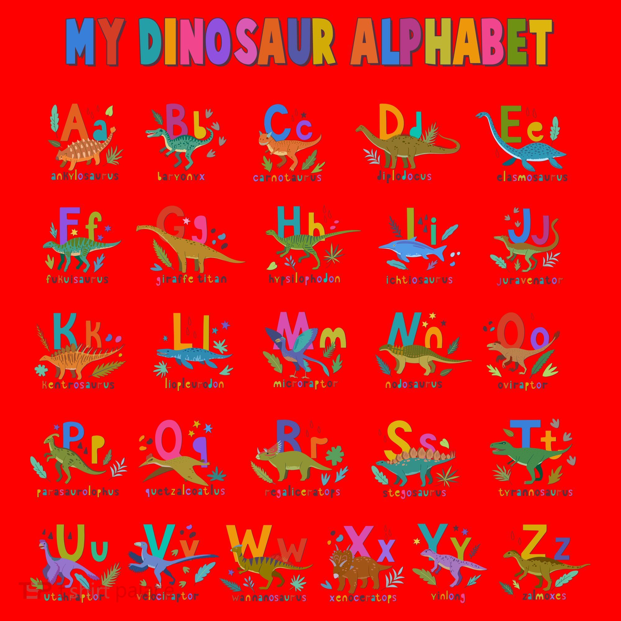 Cool Dinosaur Alphabet Back To School Santa Hat