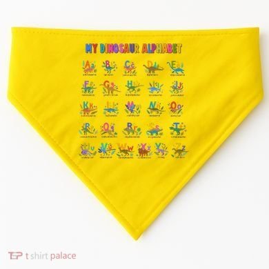 Cool Dinosaur Alphabet Back To School USA-Made Doggie Bandana