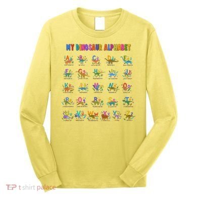 Cool Dinosaur Alphabet Back To School Long Sleeve Shirt