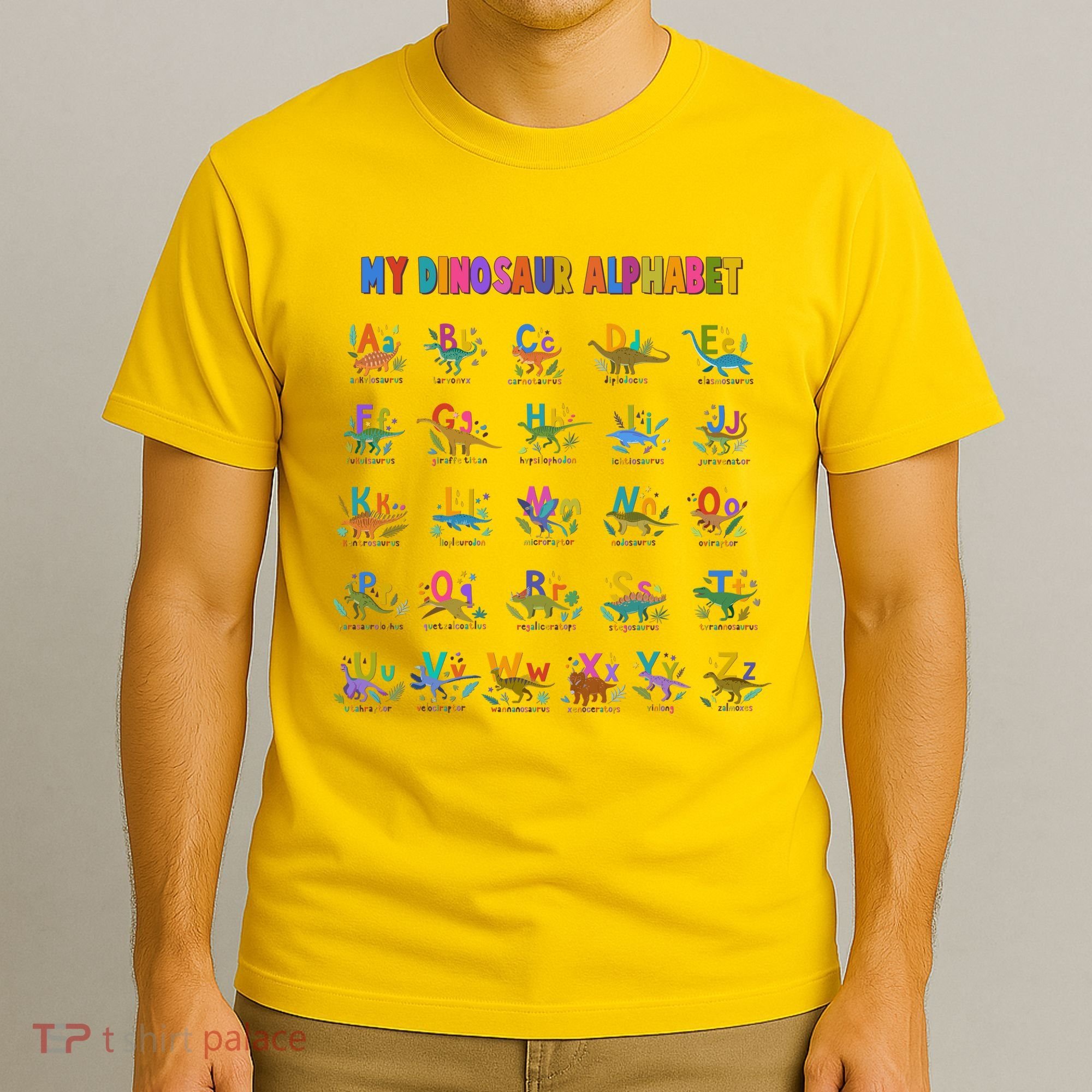 Cool Dinosaur Alphabet Back To School T-Shirt