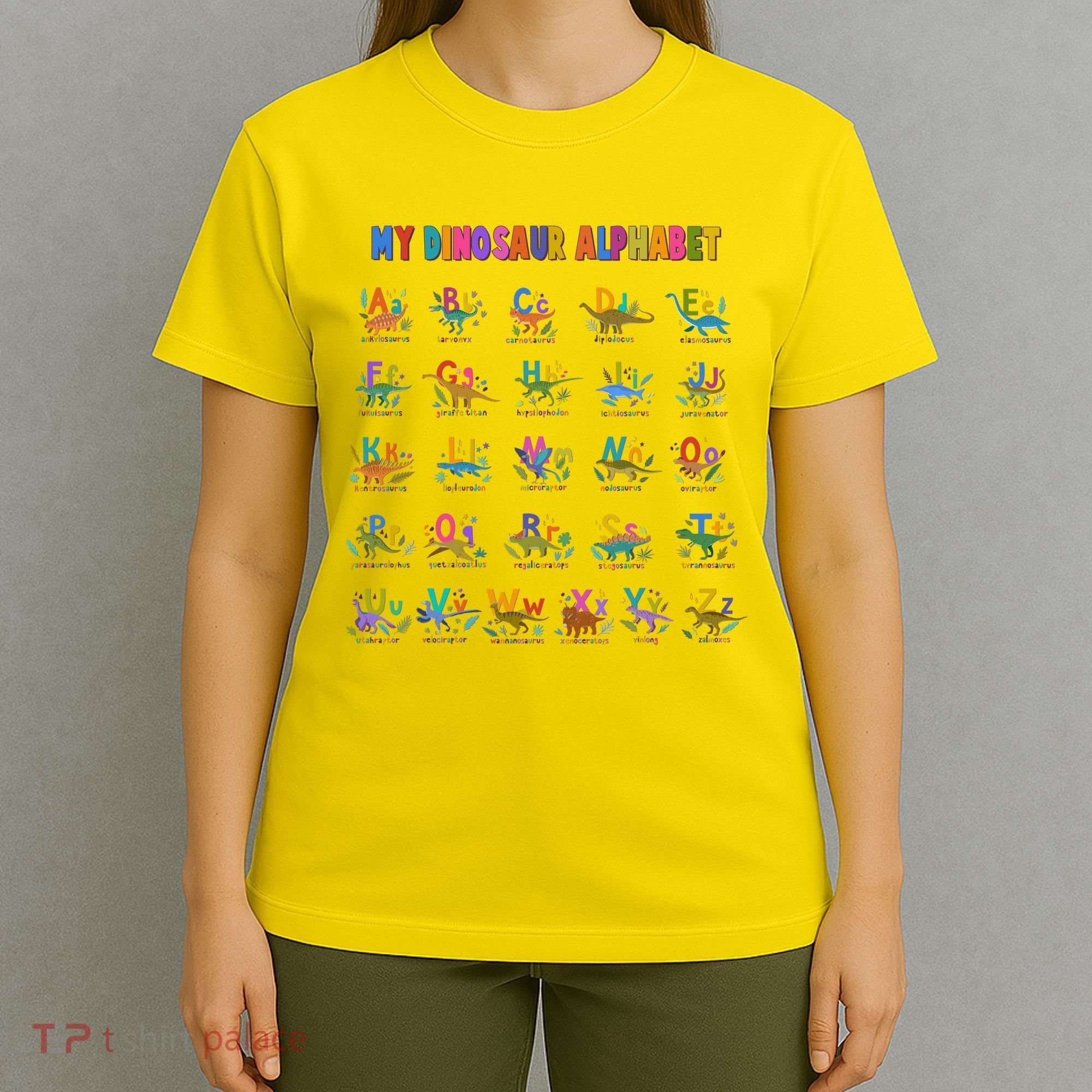 Cool Dinosaur Alphabet Back To School T-Shirt