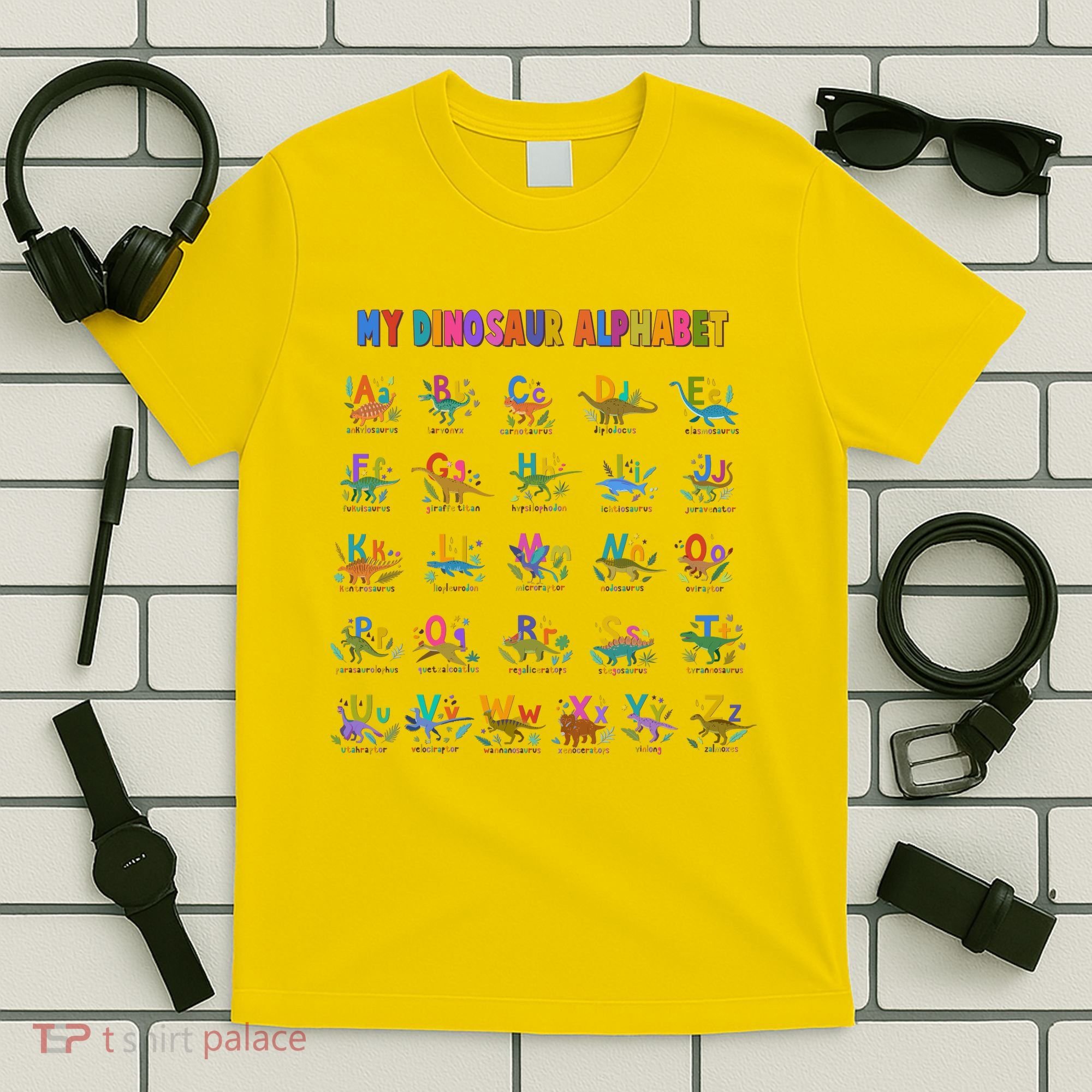 Cool Dinosaur Alphabet Back To School T-Shirt