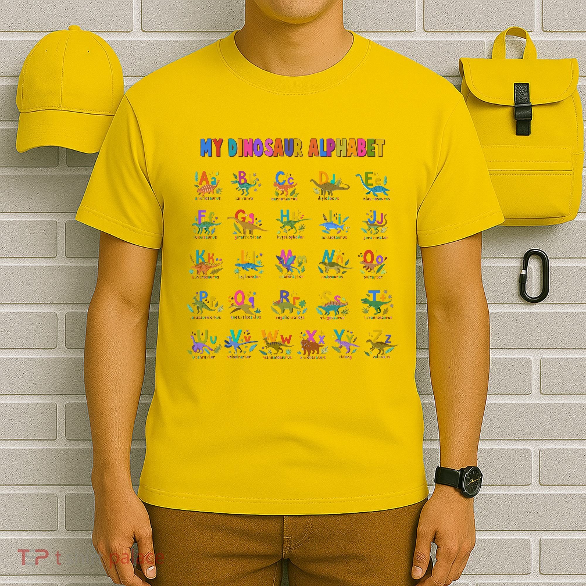Cool Dinosaur Alphabet Back To School T-Shirt