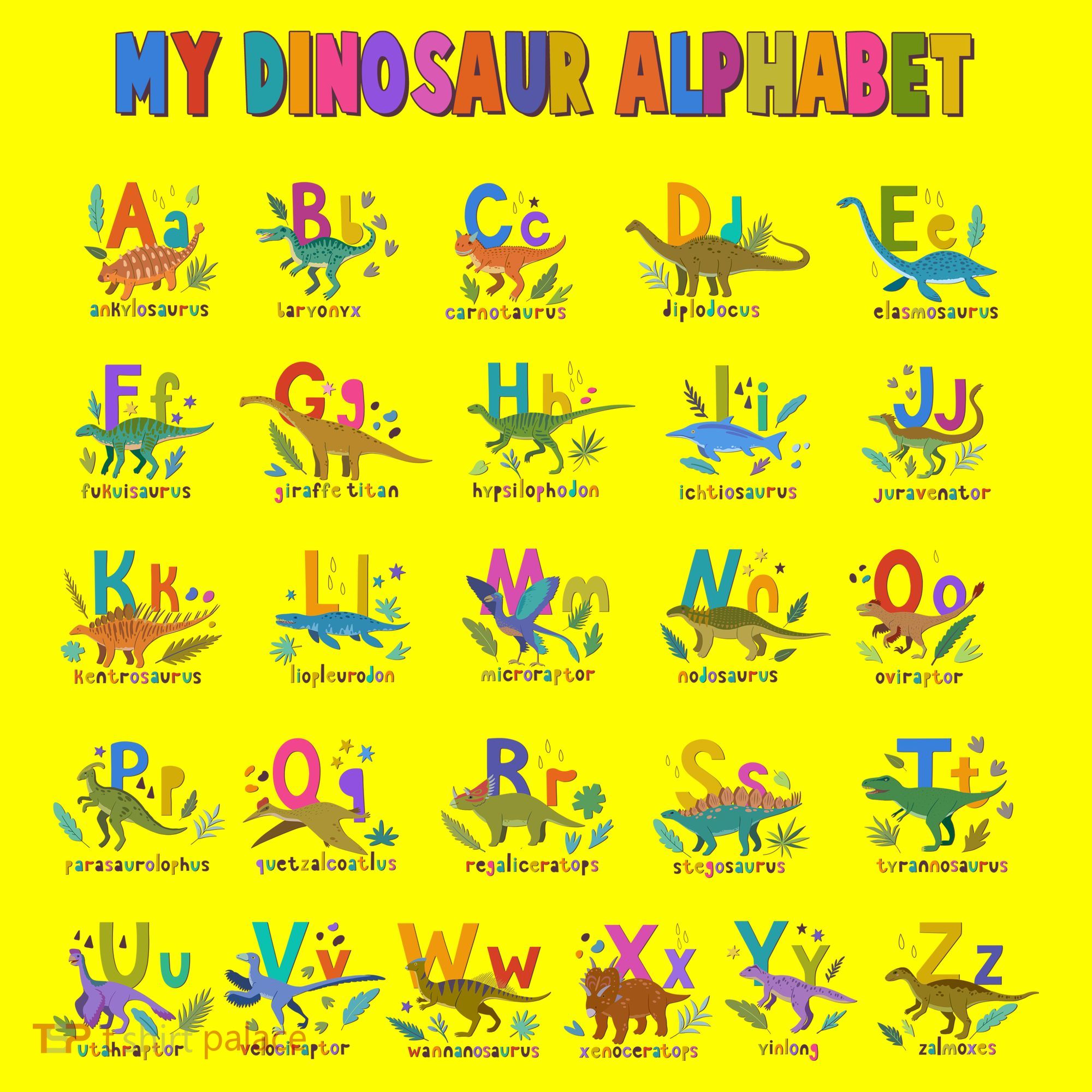 Cool Dinosaur Alphabet Back To School Baby Bodysuit