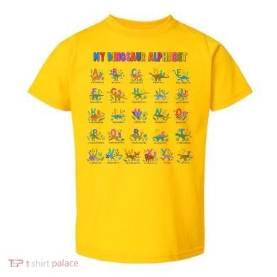 Cool Dinosaur Alphabet Back To School Toddler T-Shirt