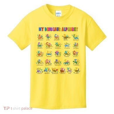Cool Dinosaur Alphabet Back To School Kids T-Shirt