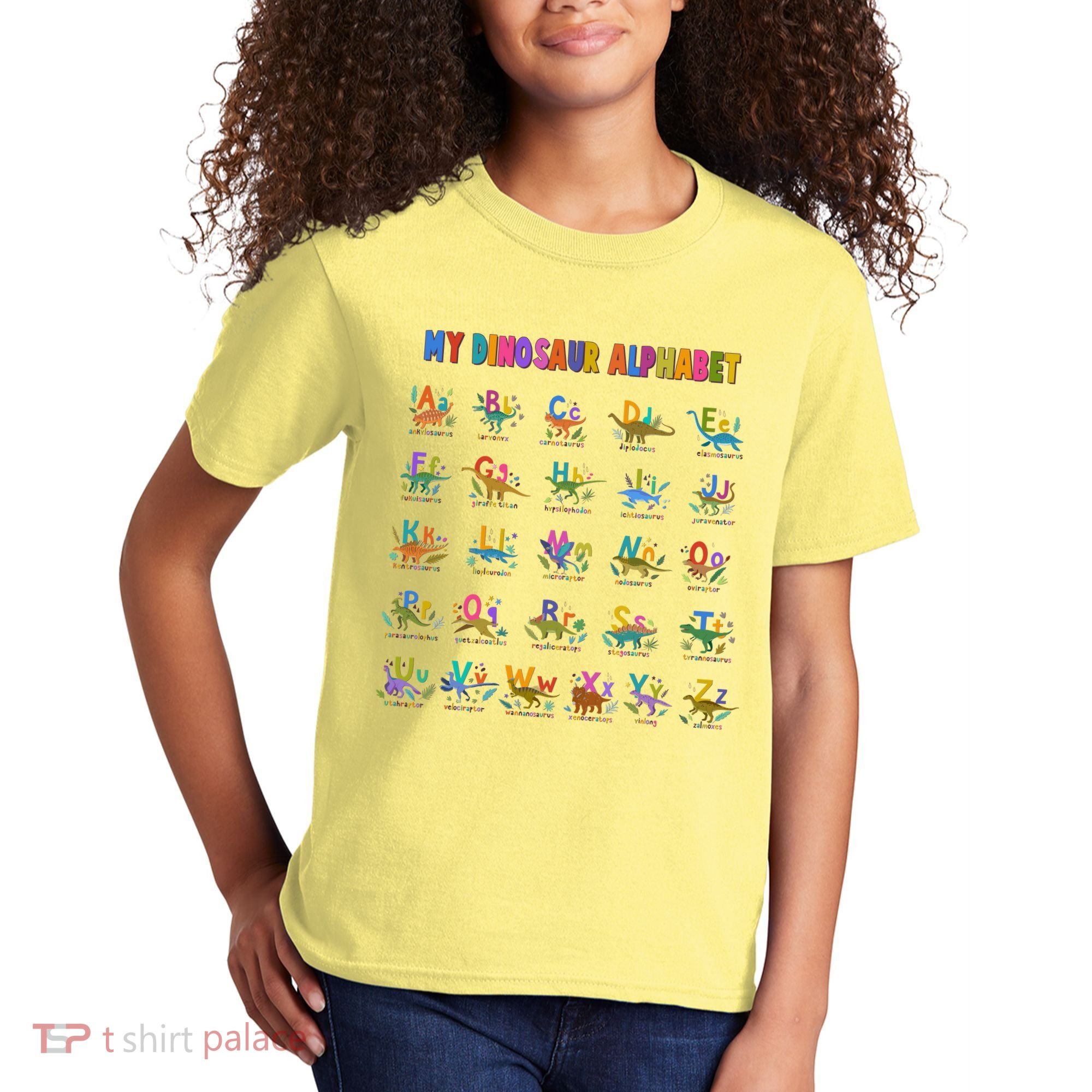 Cool Dinosaur Alphabet Back To School Kids T-Shirt
