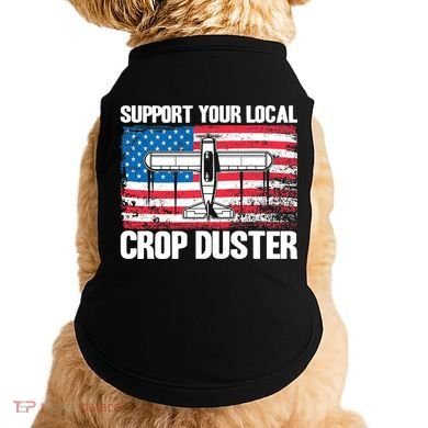 Crop Duster American Flag Support Your Local Crop Duster Doggie Tank
