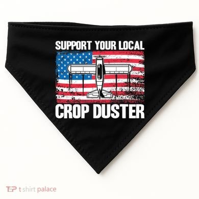 Crop Duster American Flag Support Your Local Crop Duster USA-Made Doggie Bandana
