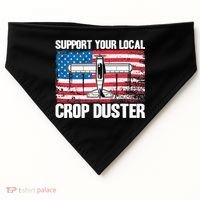 Crop Duster American Flag Support Your Local Crop Duster USA-Made Doggie Bandana thumb 0