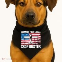 Crop Duster American Flag Support Your Local Crop Duster USA-Made Doggie Bandana thumb 1