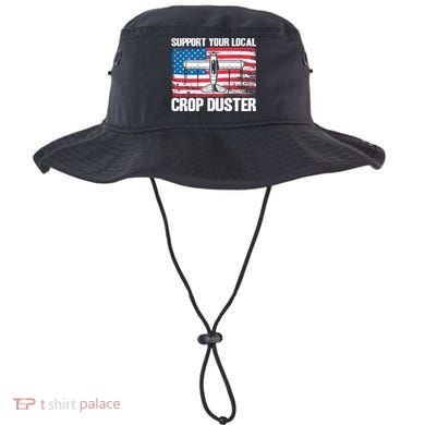 Crop Duster American Flag Support Your Local Crop Duster Bucket Hat