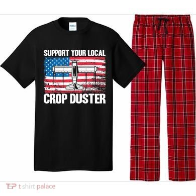 Crop Duster American Flag Support Your Local Crop Duster Pajama Set
