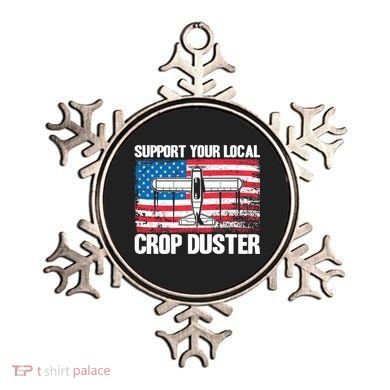 Crop Duster American Flag Support Your Local Crop Duster Ornament
