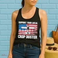 Crop Duster American Flag Support Your Local Crop Duster Women's Tank Top thumb 2