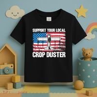 Crop Duster American Flag Support Your Local Crop Duster Toddler T-Shirt thumb 3