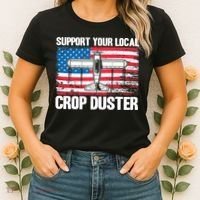 Crop Duster American Flag Support Your Local Crop Duster Women's T-Shirt thumb 2