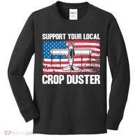 Crop Duster American Flag Support Your Local Crop Duster Kids Long Sleeve Shirt thumb 0