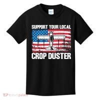 Crop Duster American Flag Support Your Local Crop Duster Kids T-Shirt thumb 0