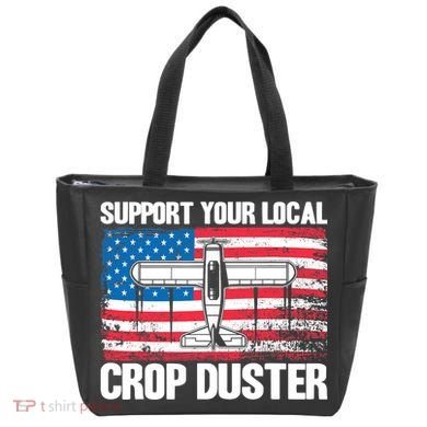 Crop Duster American Flag Support Your Local Crop Duster Tote Bag