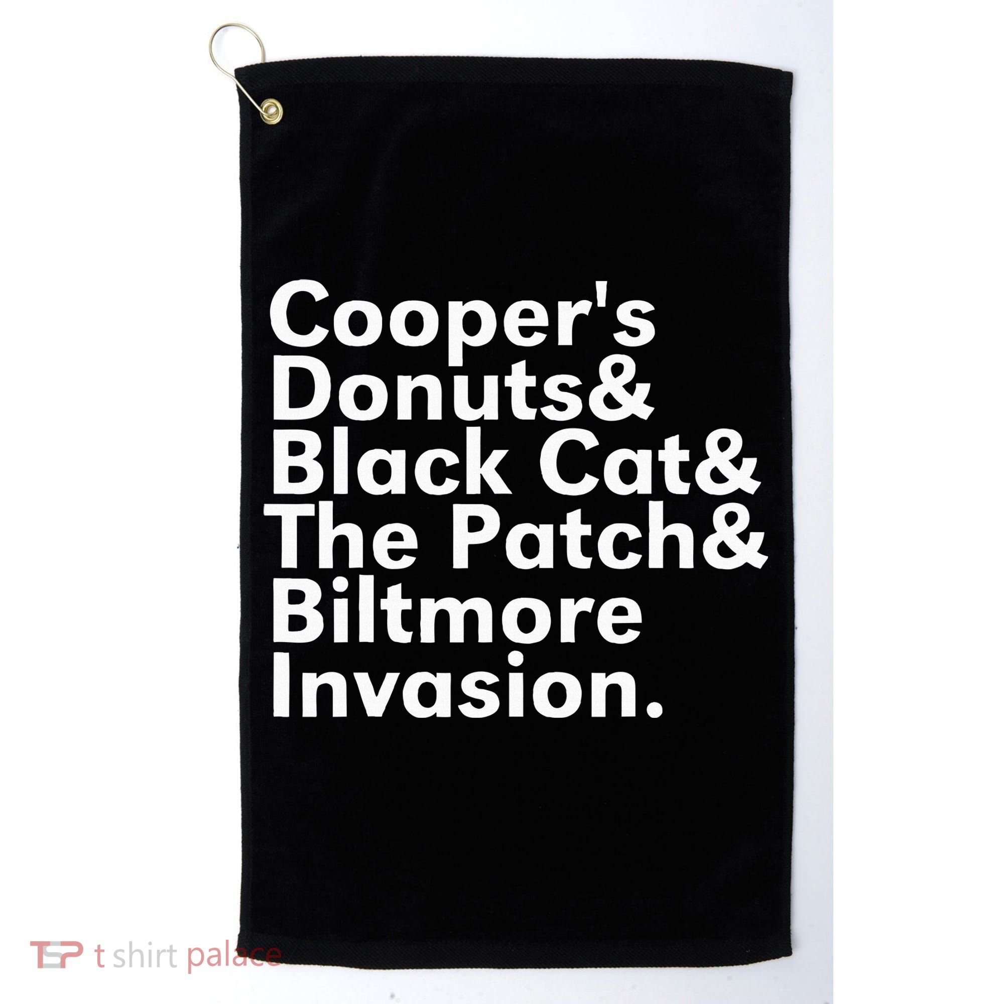 CooperS Donuts & Black Cat & The Patch Golf Towel