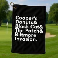 CooperS Donuts & Black Cat & The Patch Golf Towel thumb 1