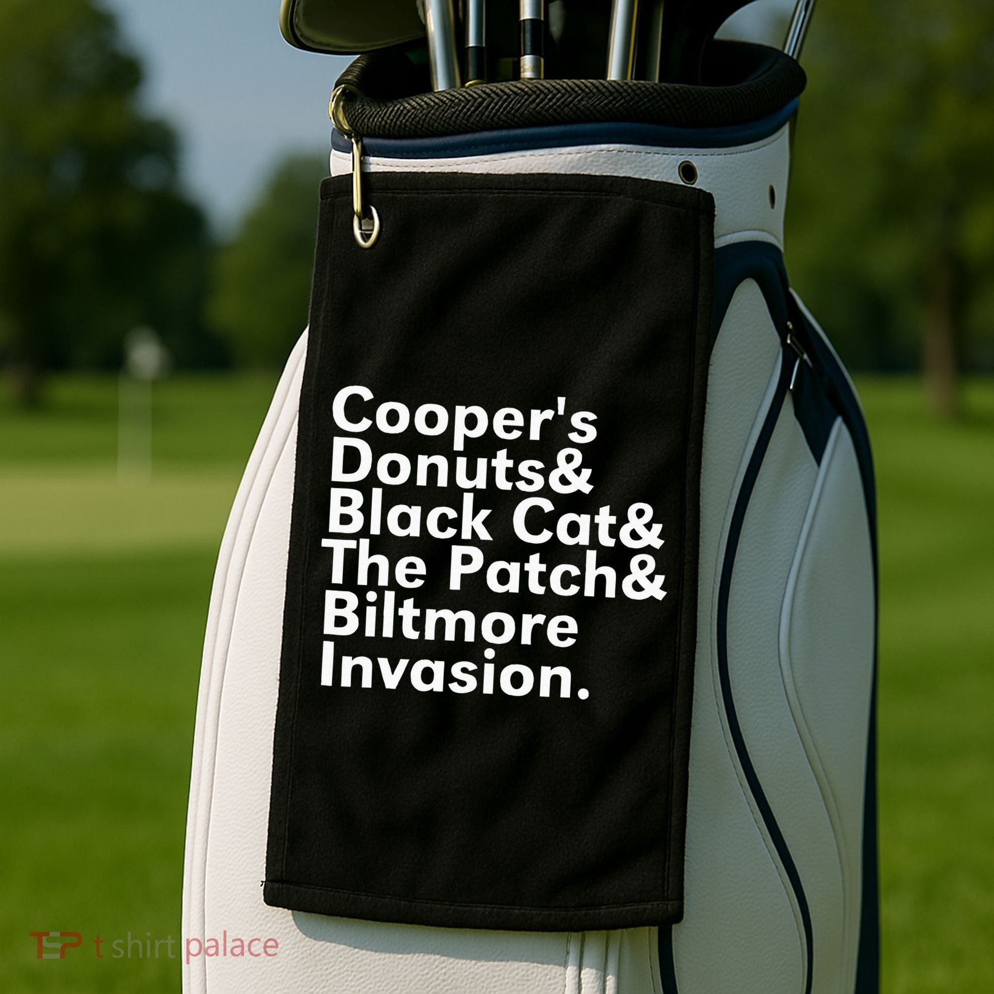 CooperS Donuts & Black Cat & The Patch Golf Towel