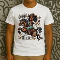 Cowgirl Deluxe, Black Cowgirl, Women, And Ns T-Shirt thumb 3