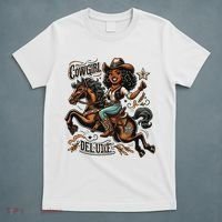 Cowgirl Deluxe, Black Cowgirl, Women, And Ns T-Shirt thumb 5