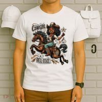 Cowgirl Deluxe, Black Cowgirl, Women, And Ns T-Shirt thumb 6