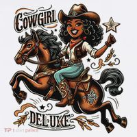 Cowgirl Deluxe, Black Cowgirl, Women, And Ns T-Shirt thumb 7