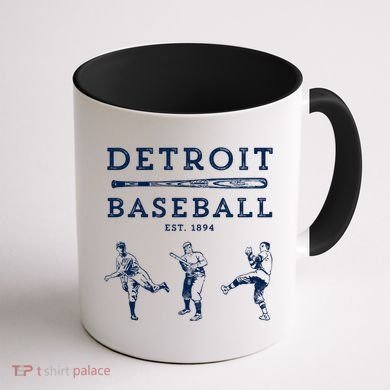 Classic Detroit Baseball Fan Retro Funny Gift Coffee Mug back