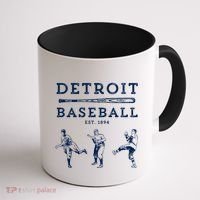 Classic Detroit Baseball Fan Retro Funny Gift Coffee Mug thumb 1