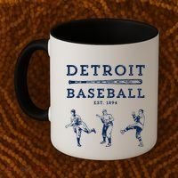 Classic Detroit Baseball Fan Retro Funny Gift Coffee Mug thumb 2